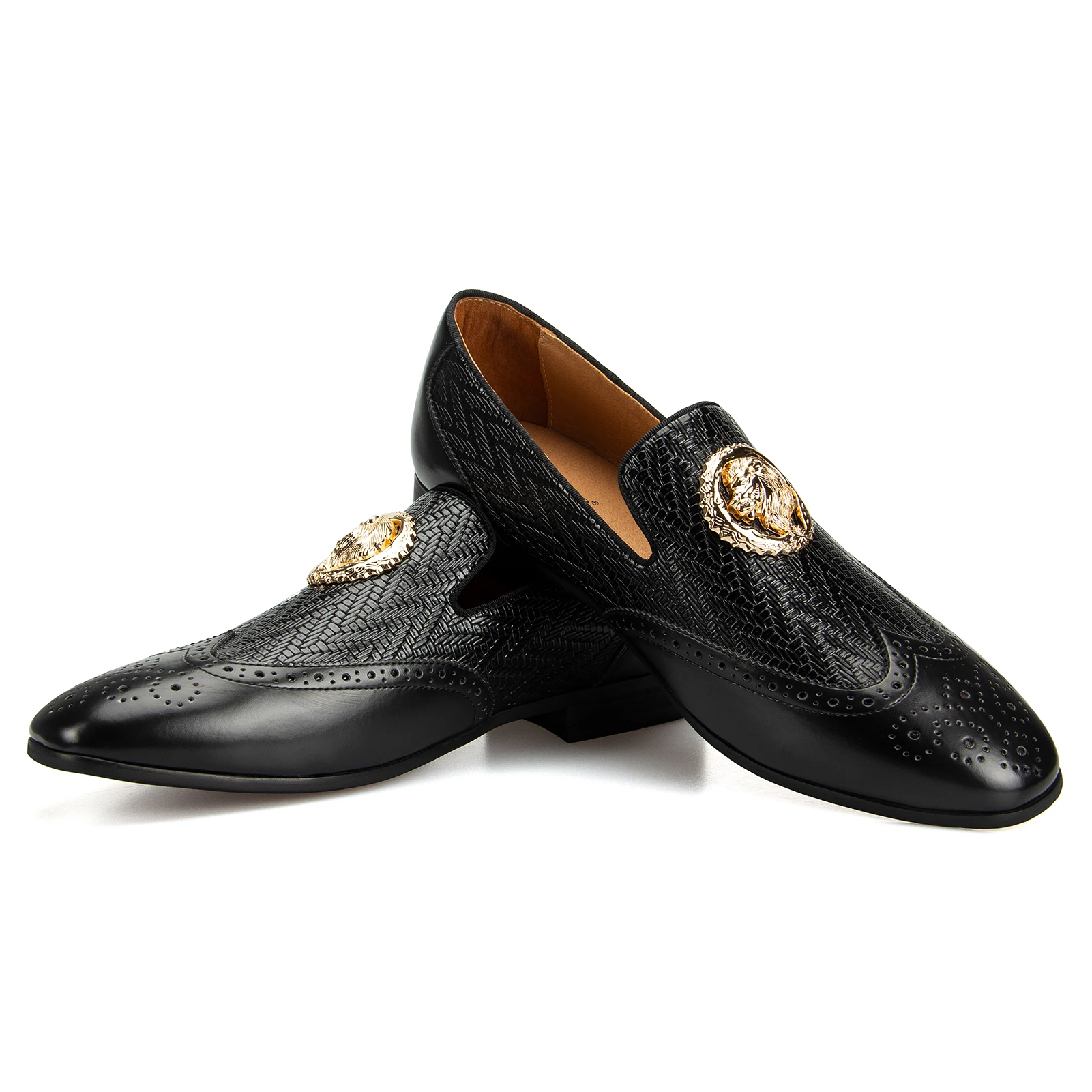 

Men Lion Loafer Leather Shoes Moccasins Slip-on Flats Formal Leather Loafer Shoes