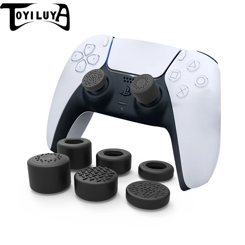 

T04 Analog Covers Joystick Skin Case Thumb Stick Grip Cap For Ps5 Ps4 Xbox One Series X/S Switch Pro Controller, Black