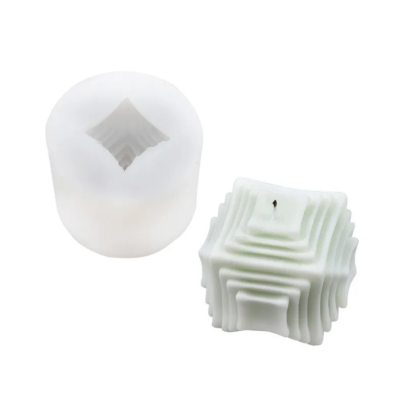 

B-3060 Large size Rubik's Cube candle polygon mold 3D Bubbles Cloud Molds Silicone Mold Candle Making Mould