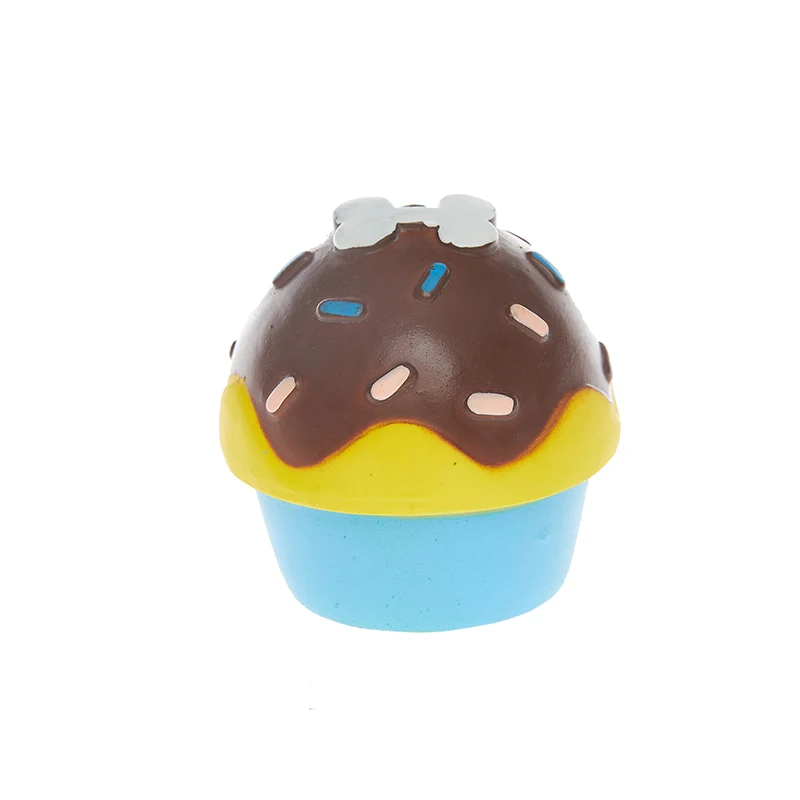 

Manufacturer Innovation Fun Dog Squeaky Molar Bite Dessert Cup cake Interactive Eco Friendly Rubber Latex Chew Toy For Dog