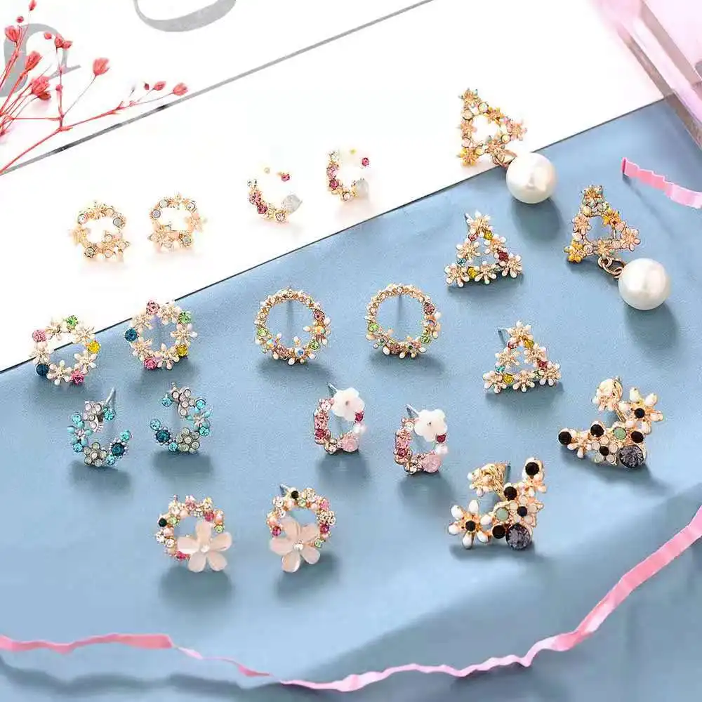 

Fashion Love bowknot shaped imitation pearl street style Stud earrings Set for girl, Colorful