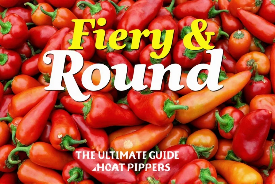 Closeup of Round Hot Peppers in Garden