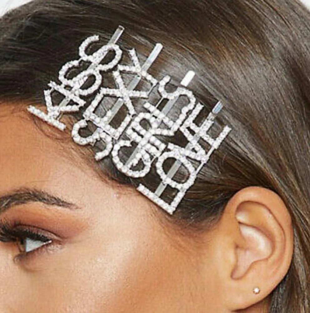 Custom Word Hair Pins Clip Letter Hairpins With Name Boss Hair Pins