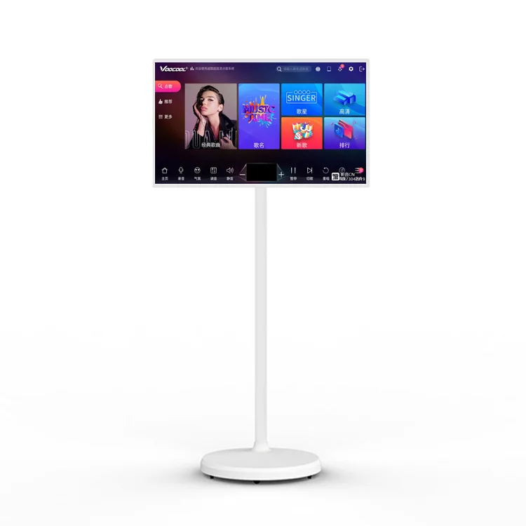 

21.5 Inch Black Floor Standing Android LCD TV Standby Smart Display for Indoor Menu Board Portable with USB Interface