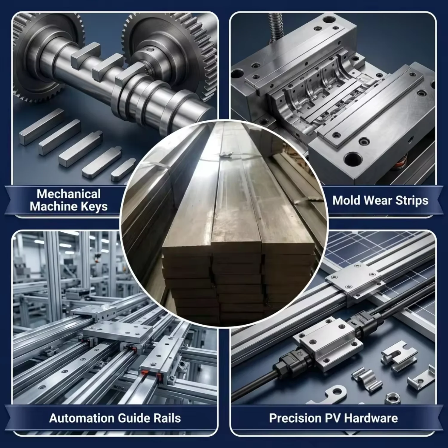 High Consistency Performance Cold Drawn Carbon Flat Bar Solid Flat Steel for Packaging Machine Parts