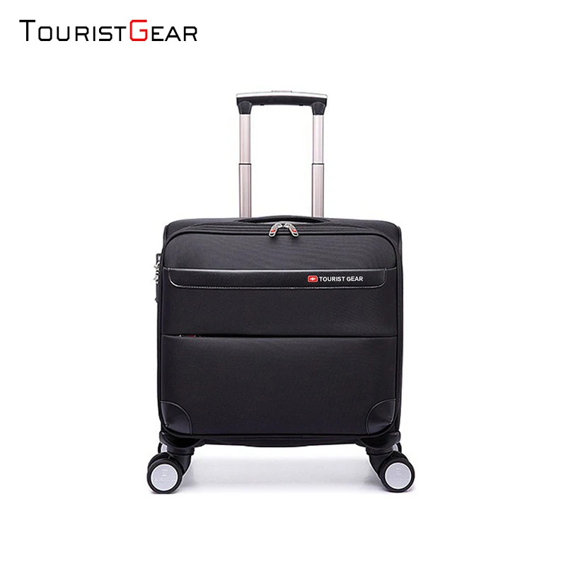 

The best quality carry-on suitcase light tone 4 wheel travel trolley case nylon board case factory wholesale, Black or customized