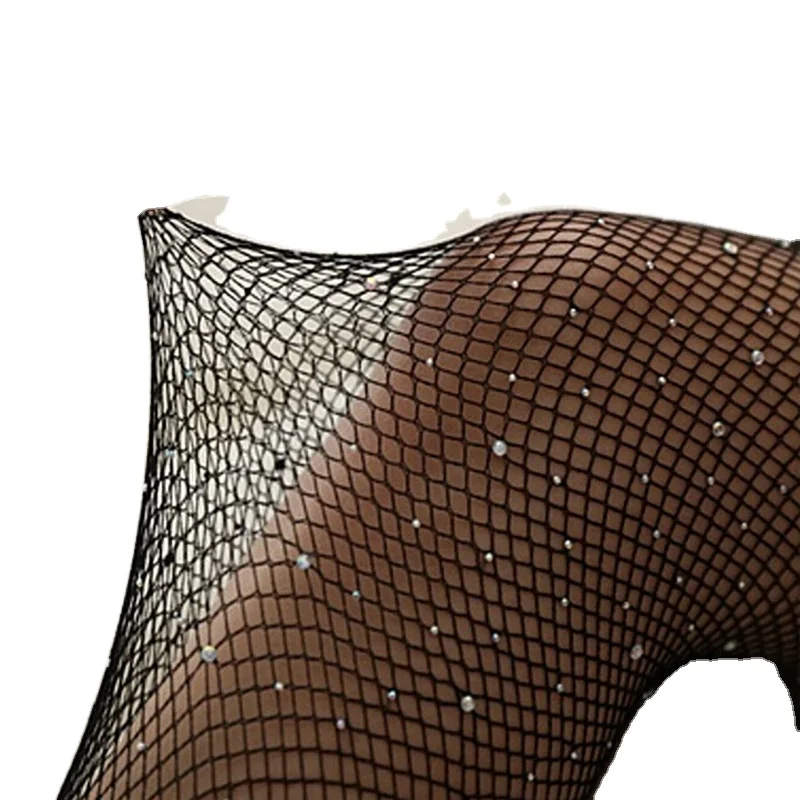 

Female Slim Rhinestone Mesh Nylon Stockings Pantyhose Summer Fishnet Diamond Pantyhose Feminine Fashion Shiny Stockings, Shown