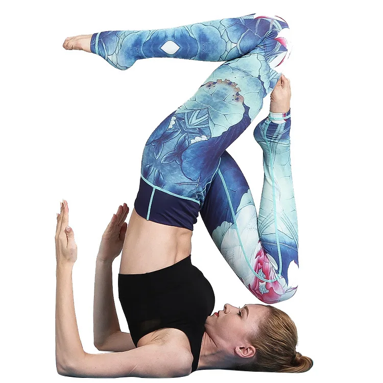 

Ladies Fashion Printing Trousers Fitness Gym Workout Tight Quick Dry High Waist Hip Lift Women Sports Yoga Pants Leggings