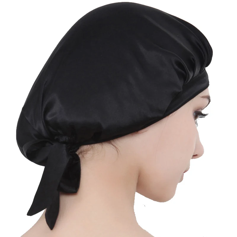 

Lady Women Breathable 16MM 100% Mulberry Silk Hair Bonnets Sleeping Cap for Hair Care, 6 colors for your choice