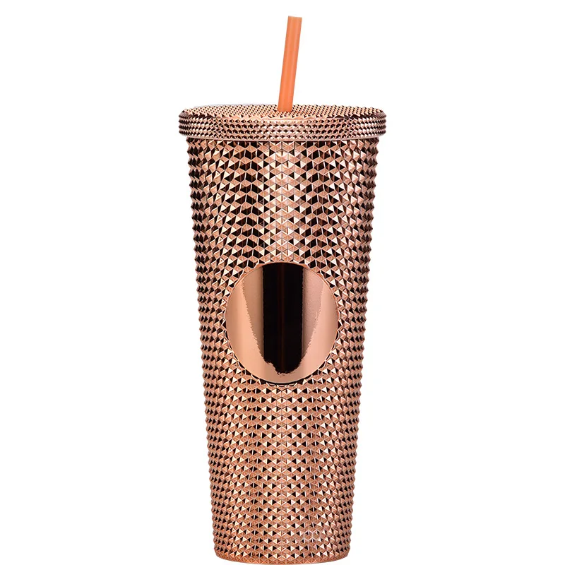 

Wholesale 2021 New Design 24 oz Studded Double Wall Plastic Colorful Tumbler With Straw Lid, Many colors