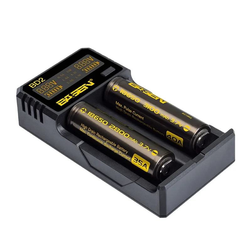 

Basen universal BD2 2 slots USB batteries battery charger for 18650, Black
