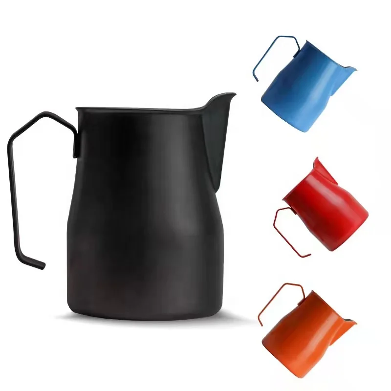 

Italian style stainless steel milk frothing pitcher latte jug 350ml pitcher milk jug milk cup for barista, Red/black/green/yellow/blue