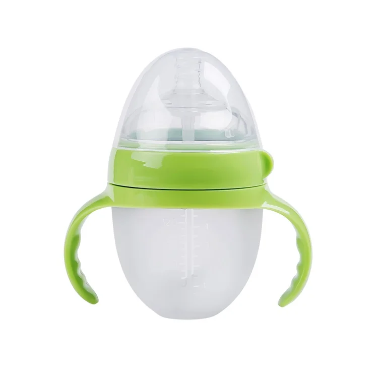 

High Quality Bottle Milk Baby Breastfeeding Baby Bottle Silicone, Pink/green
