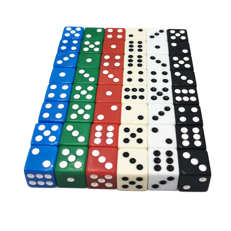

Wholesale plastic 6 sided dice d6 square acrylic dice with dots, Customized color