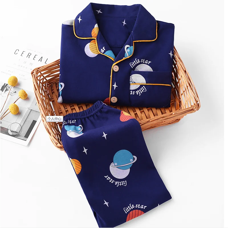 

2021 Wholesale New Print Cartoon Pattern 100 Cotton Boys Sets Pajamas kids clothing Pajamas kid pajama, 14 piece kids clothing