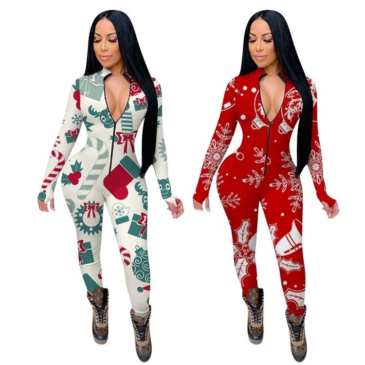 

D96048 2021 Christmas one piece jumpsuit women bodysuit jumpsuit sexy women one piece