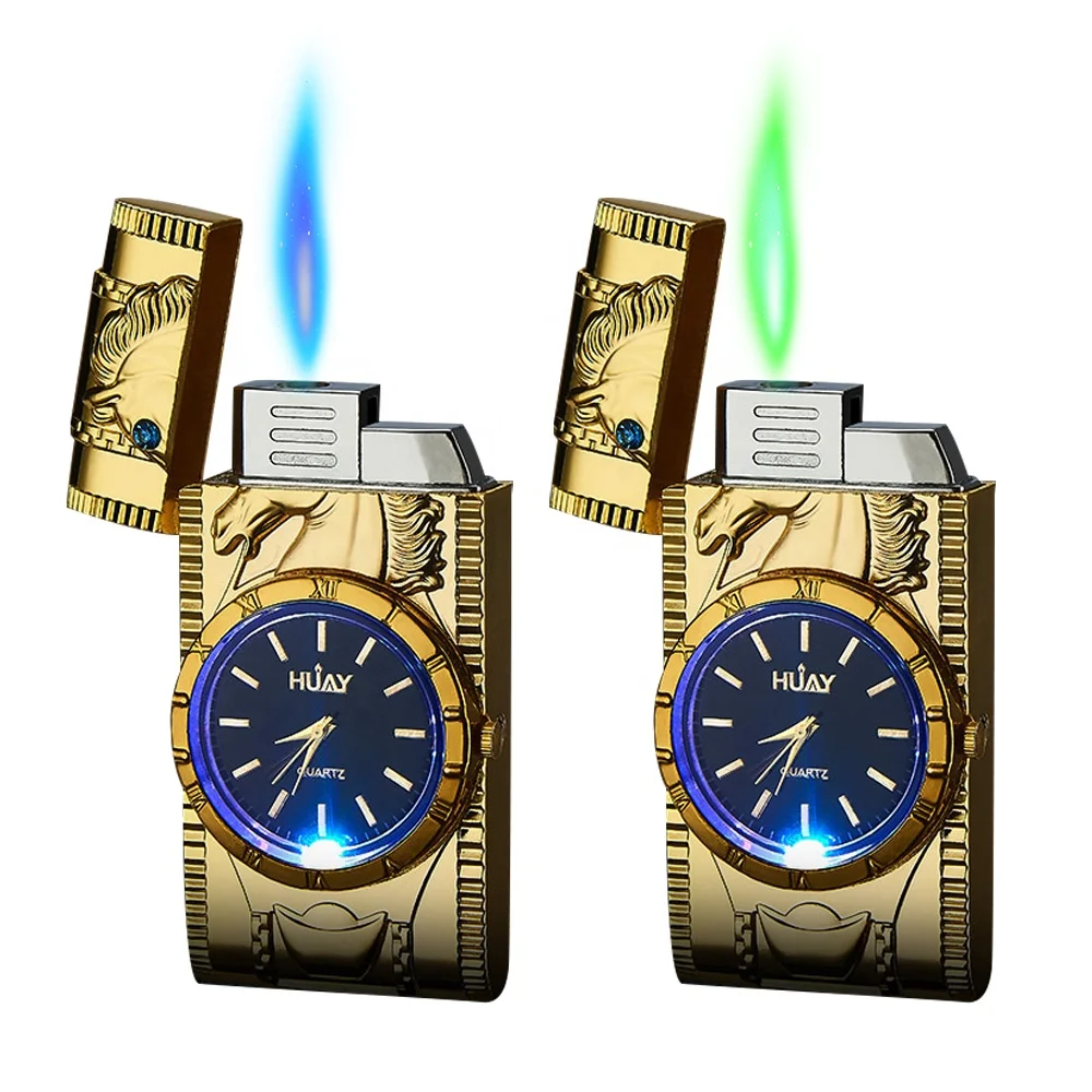 

Watch Clock Torch Jet Lighter Windproof Double ARC Plasma Lighter