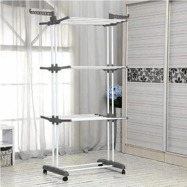 

smart clothes drying rack/wall mount clothes drying rack retractable/clothes drying rack wall mounted, Grey