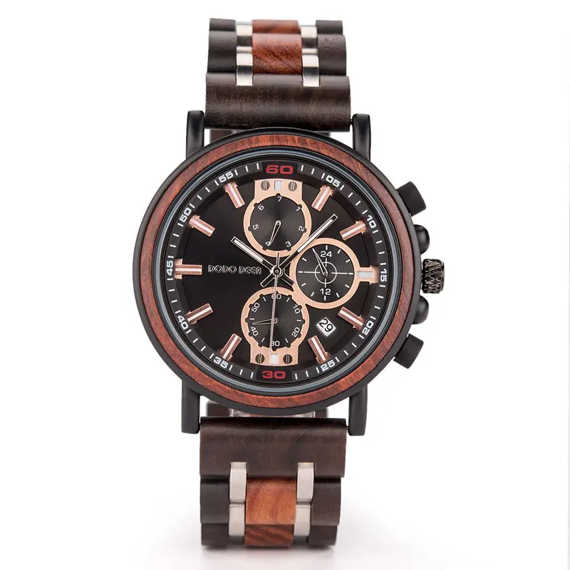 

DODO DEER 100% natural wood handmade men's wristwatch oem logo luxury engraved wooden watches