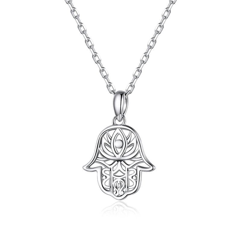 

SCN434 lucky hand pendant chain necklace 925 silver jewelry for women