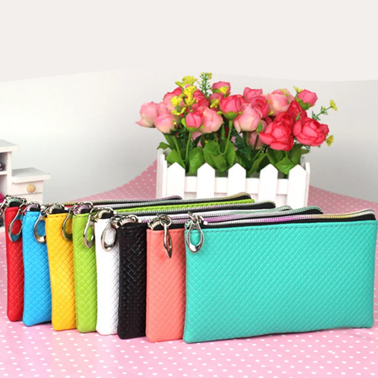 

Colorful fashion cheap mini pop up credit card plain PU leather wallet