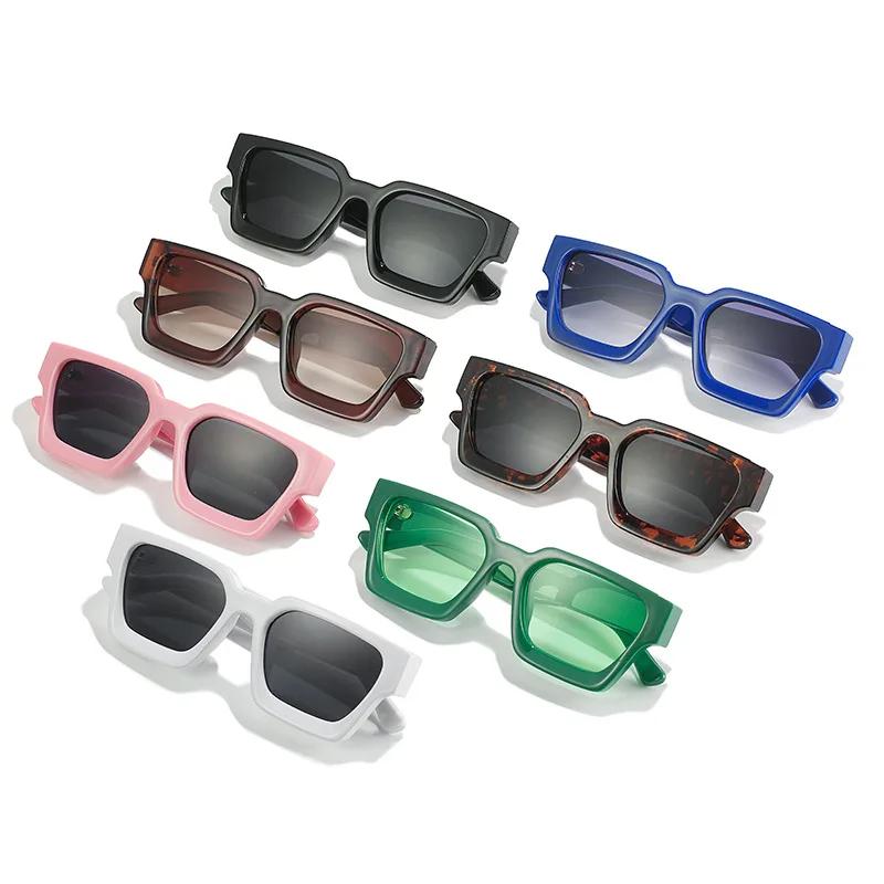 

Europe and America hot selling new style trendy square sunglasses beach colorful sun glasses bulk wholesale shades