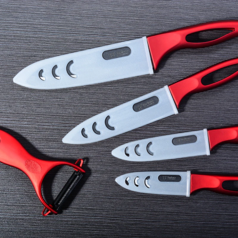 
New arrival black 5pcs with gift box kitchen ceramic knife set 