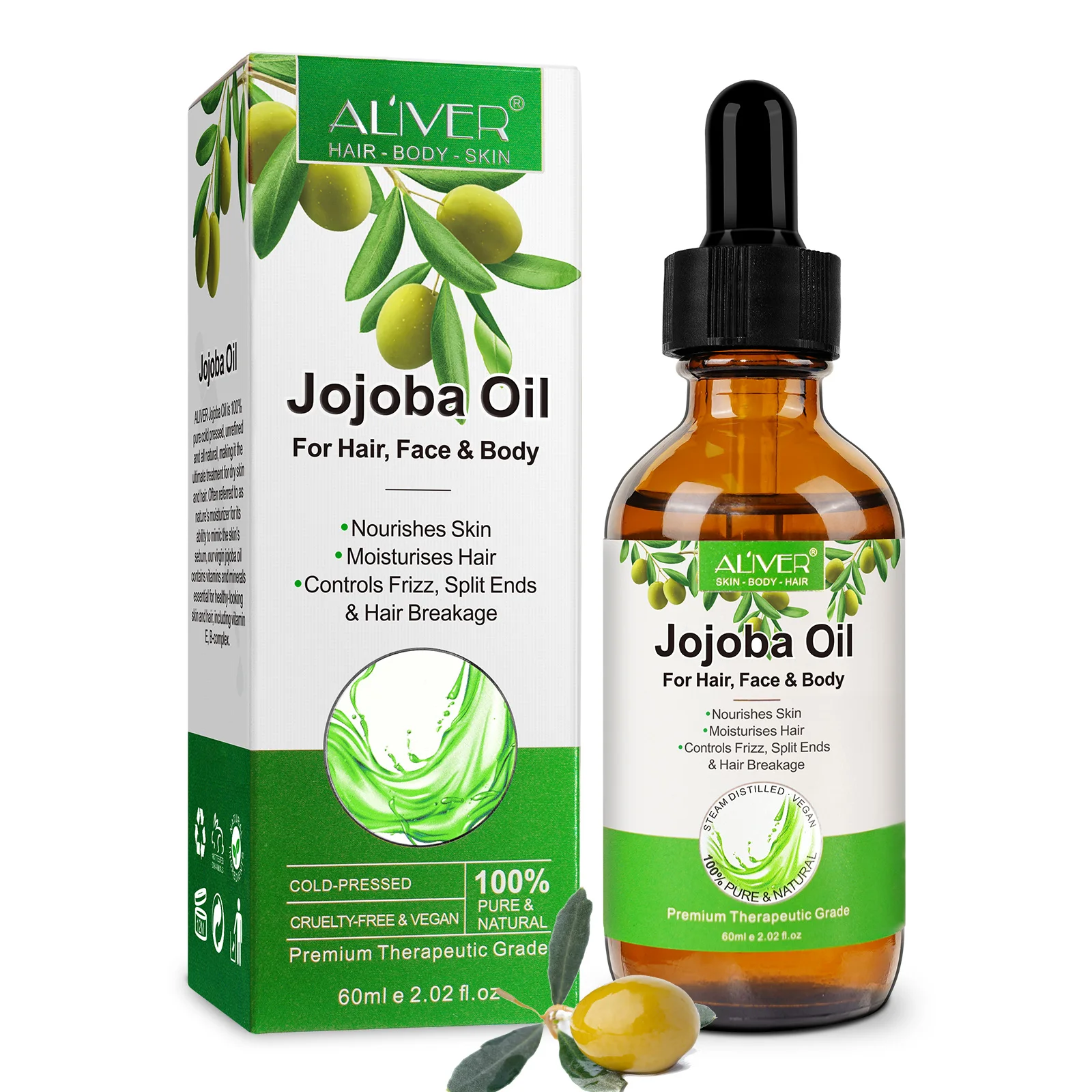 

100% Pure Natural Face Moisturizer Body Moisturizer Hair Moisturises Makeup Remover Jojoba Oil
