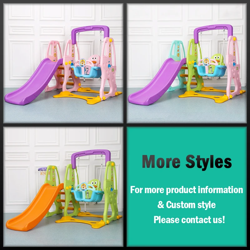 
Baby kids children indoor plastic slide chair swing set 