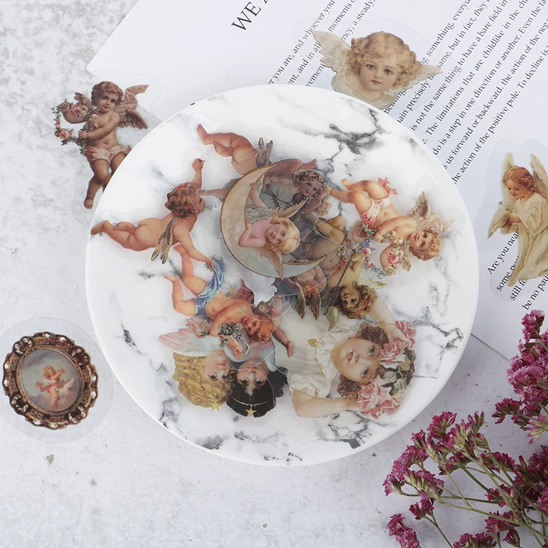 

40Pcs/Bag Travel Stickers Vintage Green Flowers Paper Scrapbooking Diary Albums