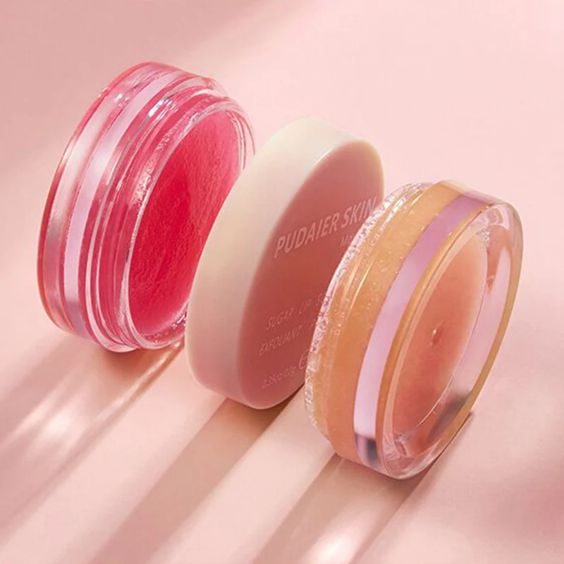 

Pudaier 3 colors lip mask honey milk lip scrub repairing moisturizing remove dead skin pink brightening lip scrub base