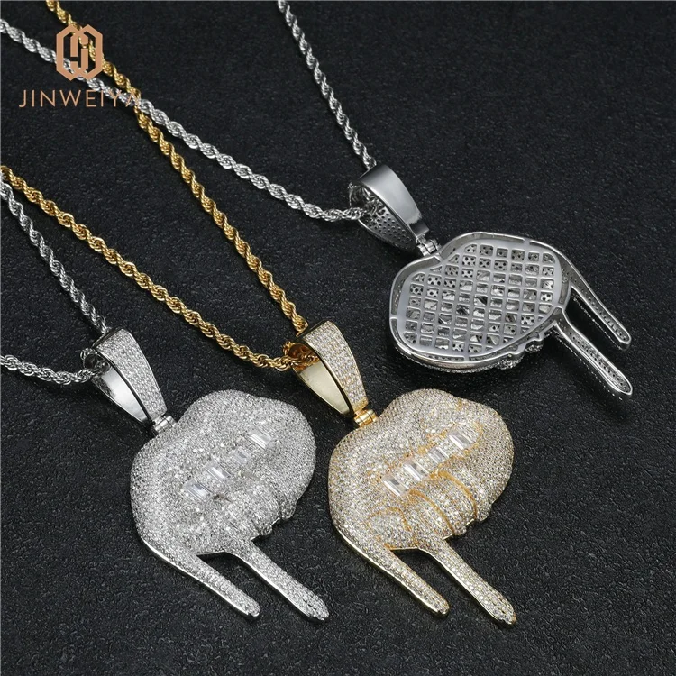 

JWY Sexy Kiss Lips Diamond Pendant necklace Pendant Gift for girlfriend