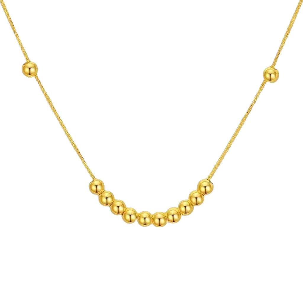 

Certified 18K Gold Perfect Necklace Au750 Color Gold Simple All-Match Choker Shell Gold Wholesale