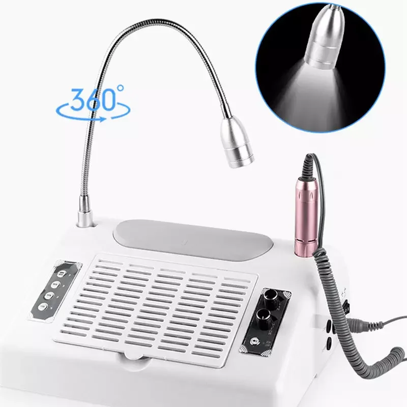 

Professional 5 in 1 Manicure Nail Dust Collector Machine Electric Nail Lamp Rechargeable Portable 30000 Rpm Nail Drill Sets