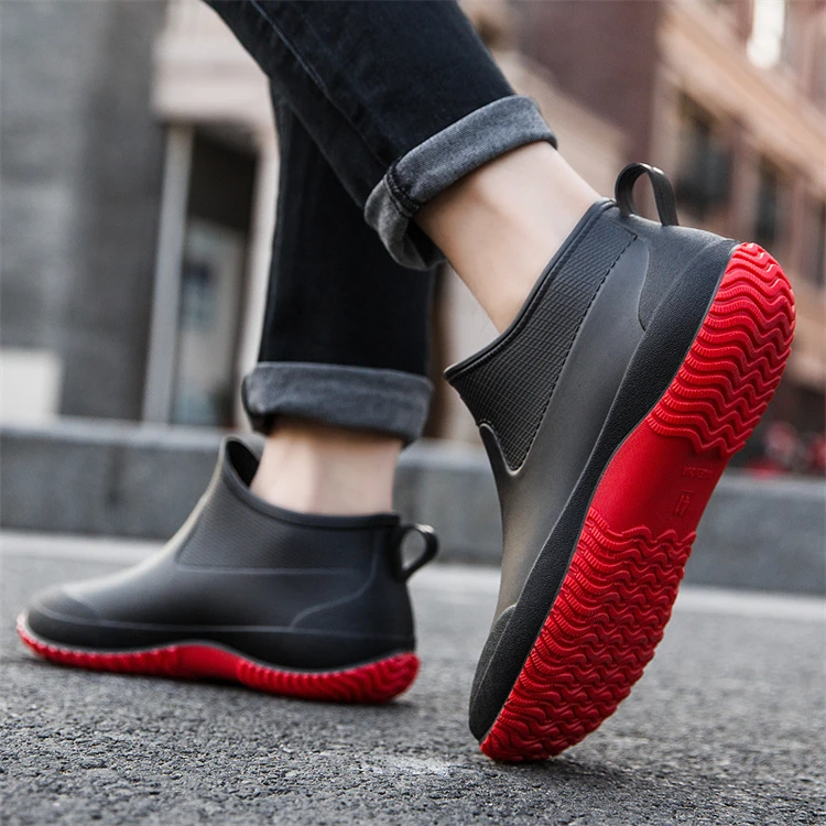 

New Short Fleece Non-Slip Warmthy Unisex Women Fashion Water Proof Shoes Men Custom Rubber Rain Boots
