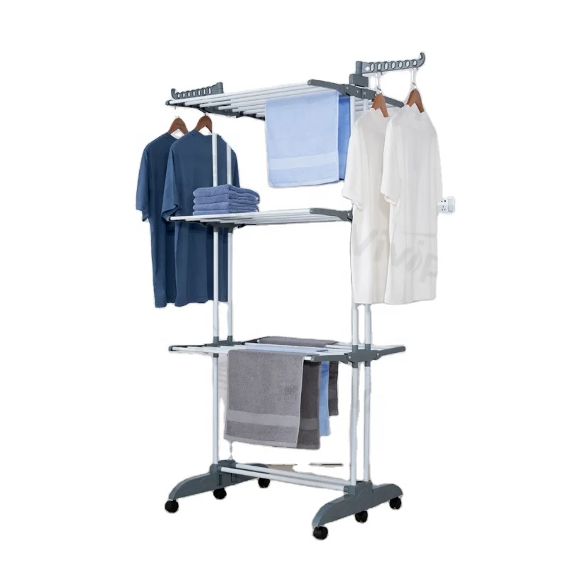 

2021 new design 3 Tier Retractable Cloth Dryer rack Clothes Garment Rack Laundry Rack