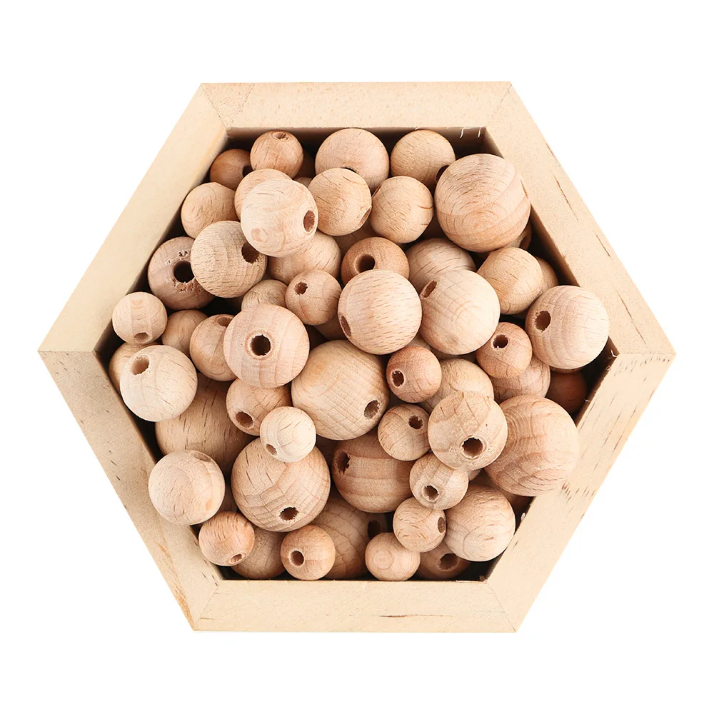 

Kovict Natural Wood Balls 10/12/14/15/18/20mm Beech Balls Wooden Bulk Spacer Beads For Crafts DIY Jewelry Making