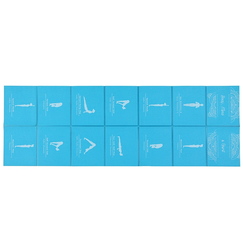 

Hot Sale Cheap Price Posture Folding Non-slip Blue PVC Yoga Fitness Mat