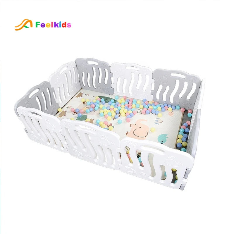 Feelkids Hot Sale Baby Fence Plastic Indoor Playpen for Children Bedroom & Living Room Use manufacture