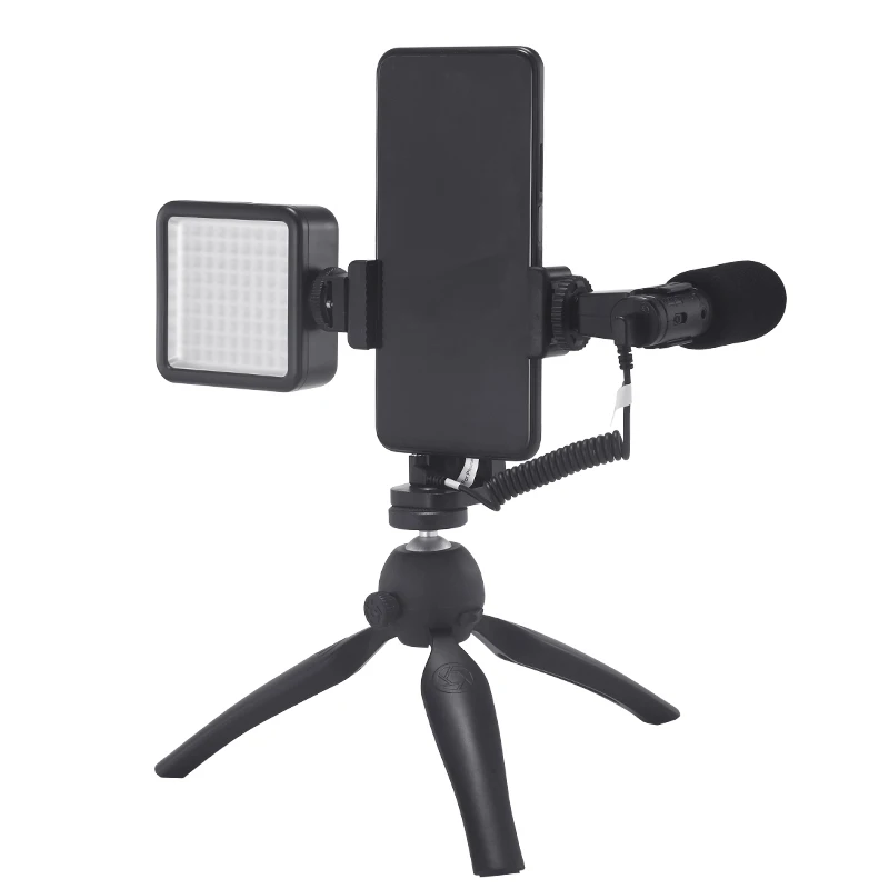 

Mamen Smartphone Vlog Kit MIC-07 Pro Mount Tripod Microphone Combo Setup for Video Camera Vlog Set, Black,white,gold,red