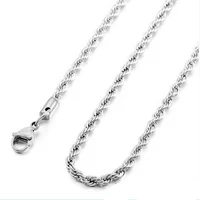 

variety of width and length available 925 Solid Sterling Silver Italian Rope Chain Necklace