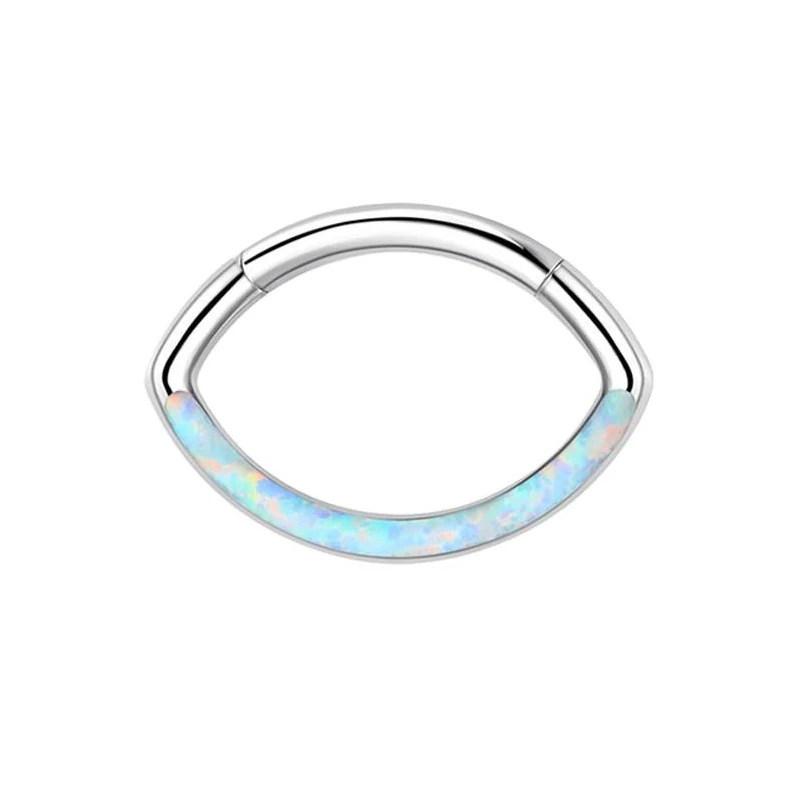 

Titanium Septum Ring G23 Titanium Opal Septum clicker Hypoallergenic Nose Ring
