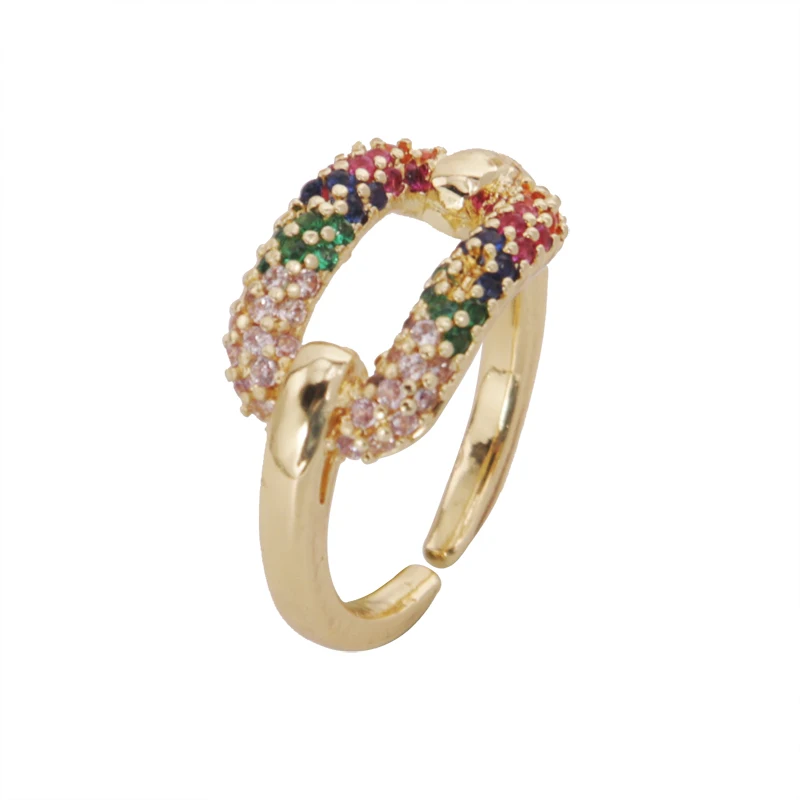 

Open Rings 2021 New Simple And Fashionable Gold-Plated Color Zircon Ring, Picture shows