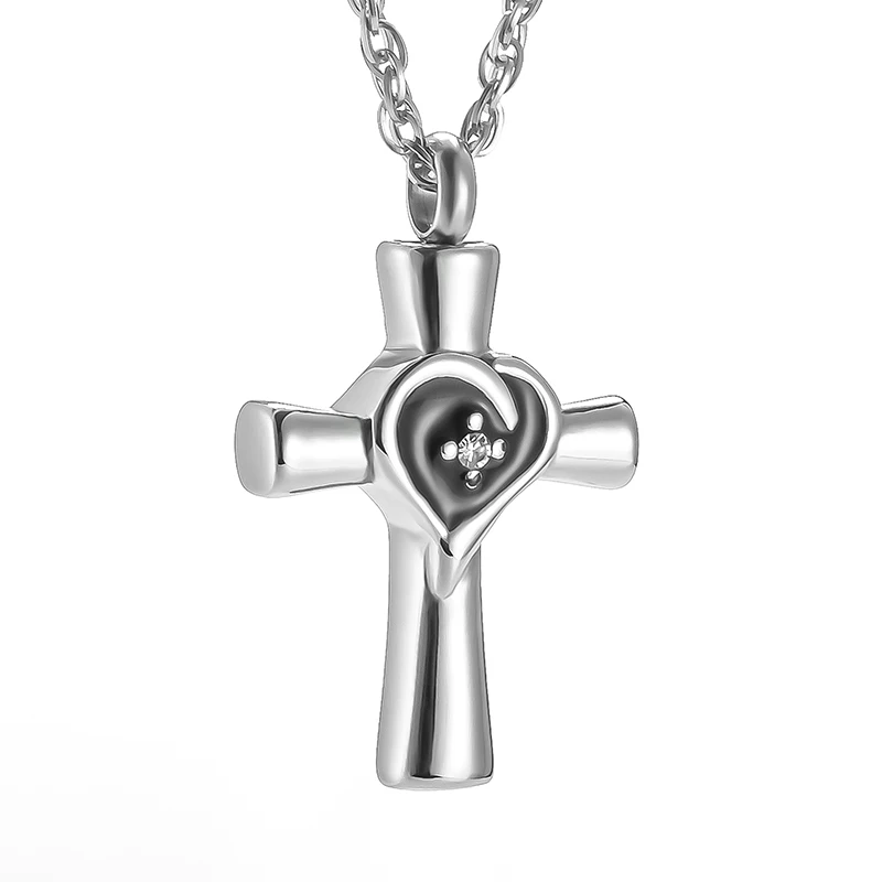 

Cross Ash Memory Necklace Cremation Jewelry With Funnel Kit, Silver