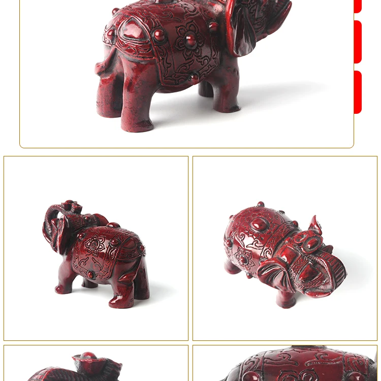 Happiness Good Luck Statue Home Garden Decoration Resin Elephant
