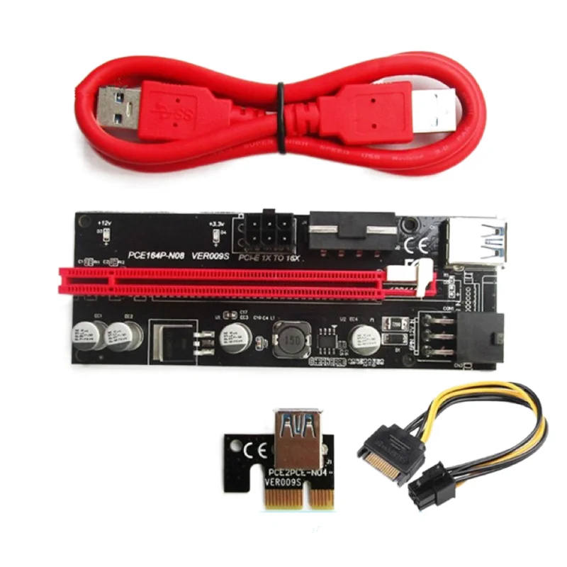 

VER009S PCI-E1X to 16X extension line PCIe to PCI-E graphics card black gold gang Adapter card transfer card