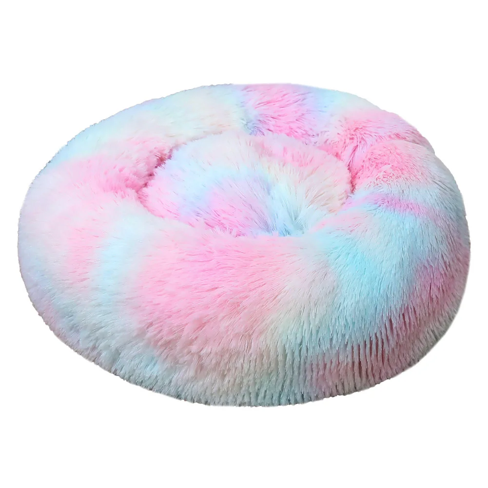 

Wholesale 50cm Nest Comfortable Plush Dog Cat Sleeping Round Pet Nest Bed Luxury Warm Cat Bed 93, As picture