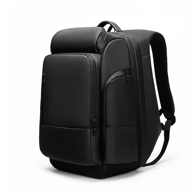 Large Capacity Men's Vintage 17 Inch PC Backpack USB Waterproof Polyester Lining Zipper for Business University Work Travel