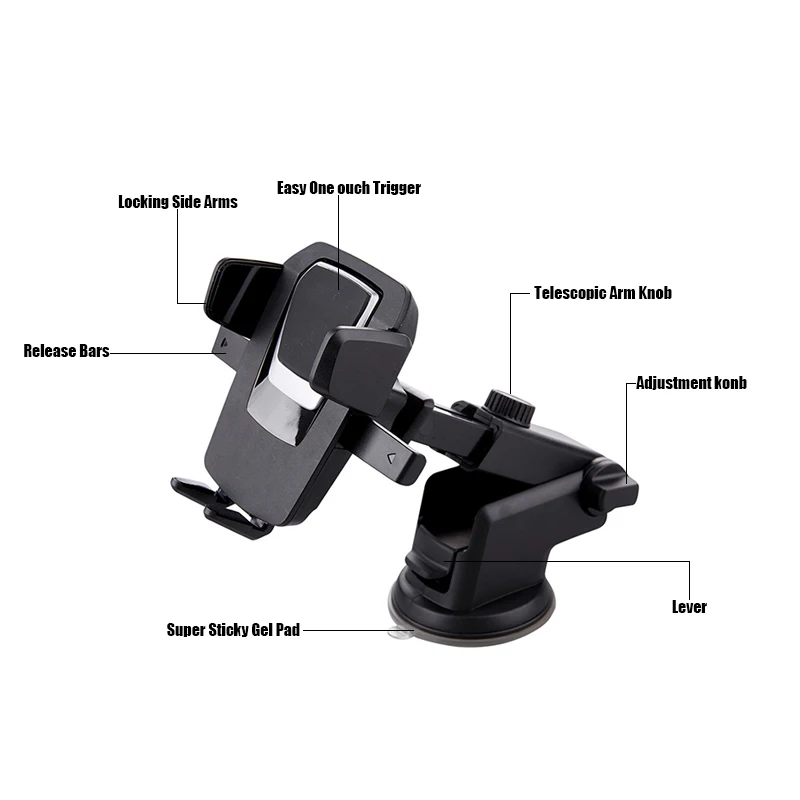 

Car Windshield Sucker Phone Holder For Mobile Phones Universal Car Mount Retractable Phone Holder Stand