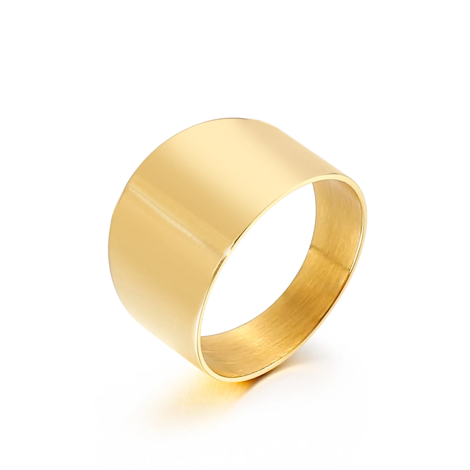 

High Quality Women Classic Jewelry Gold Plated Stainless Steel Simple Ring, Silver/gold